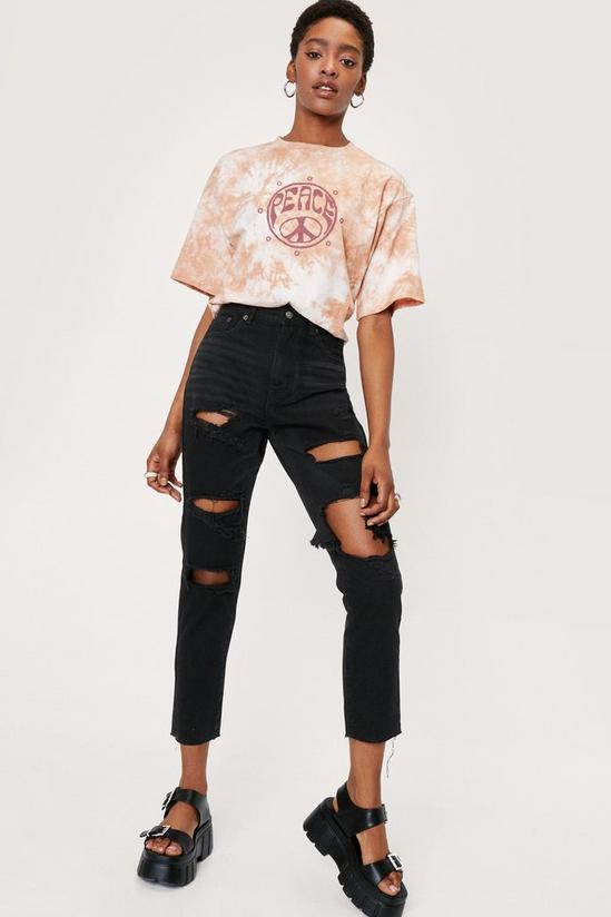 NastyGal High Waisted Distressed Mom Jeans 1
