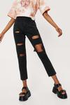 NastyGal High Waisted Distressed Mom Jeans thumbnail 3