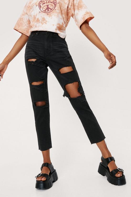 NastyGal High Waisted Distressed Mom Jeans 3