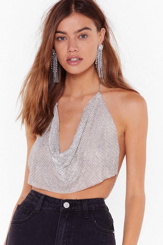 NastyGal On the Cowl Chainmail Crop Top 1