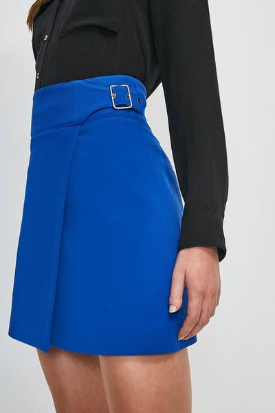 KarenMillen Double Buckle Wrap Skirt | Debenhams