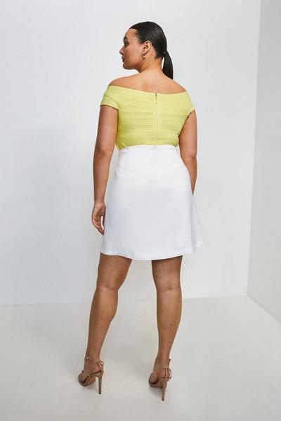 KarenMillen ivory Plus Size Essential Techno Cotton Skirt