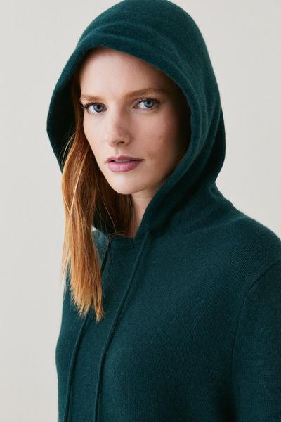 KarenMillen teal Cashmere Knitted Hoody