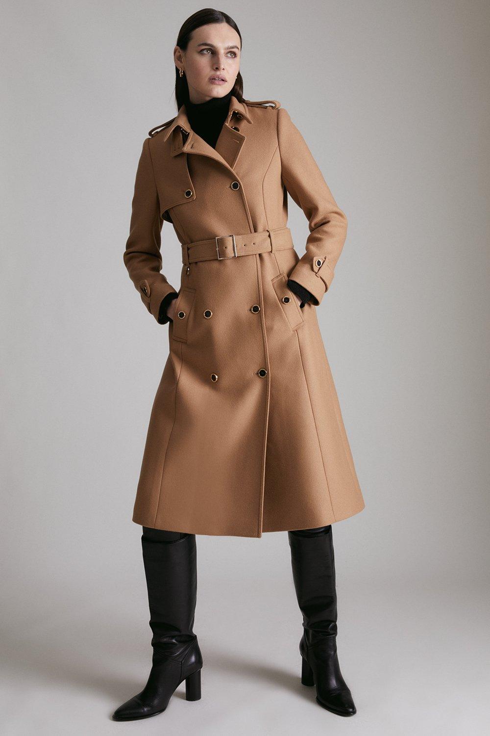 Karenmillen Italian Wool Trench Coat Debenhams 0554