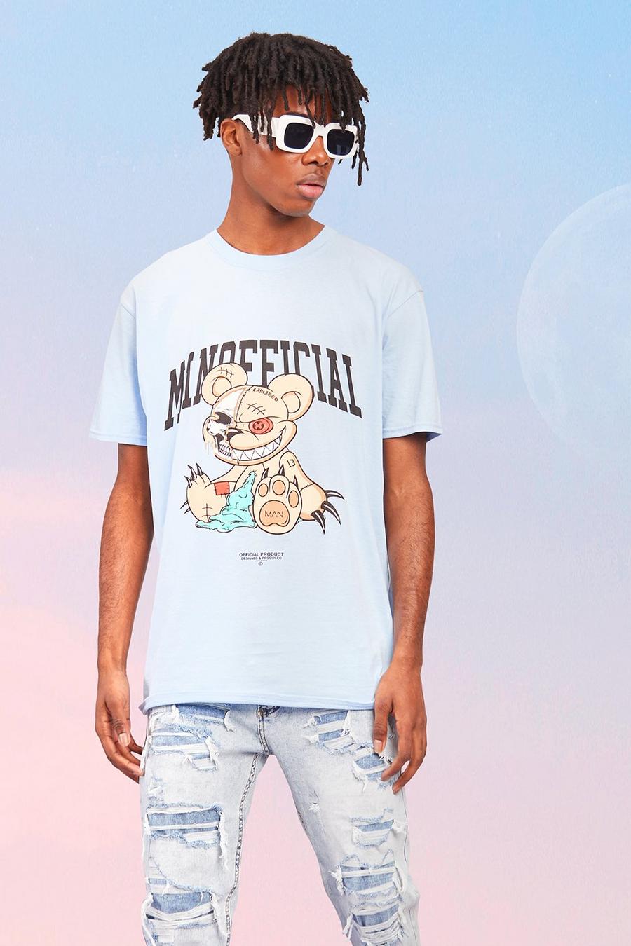 Light blue Oversized Man Official Teddy Graphic T-shirt image number 1