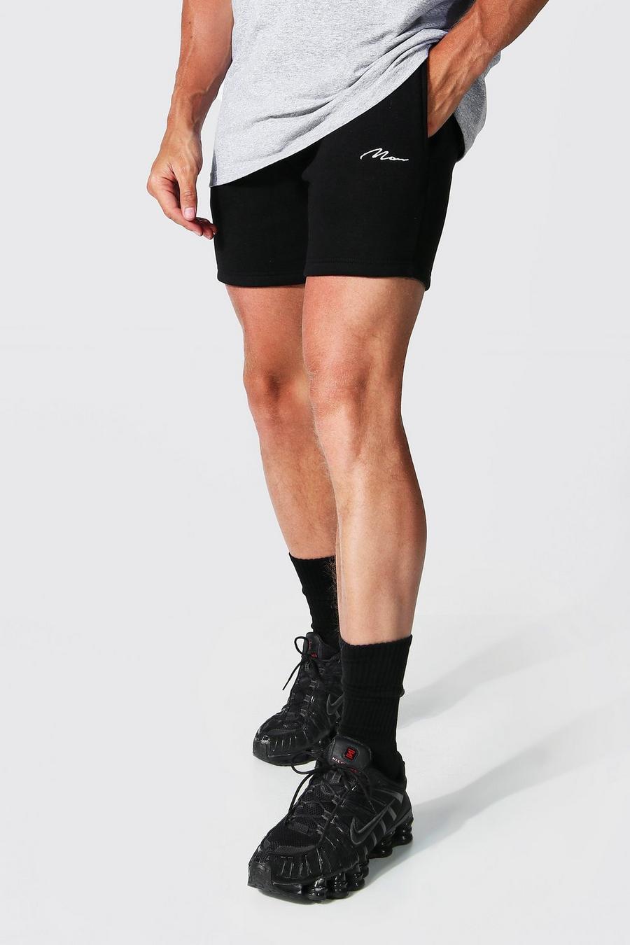 Kurze Man Signature Slim Jersey-Shorts, Black image number 1
