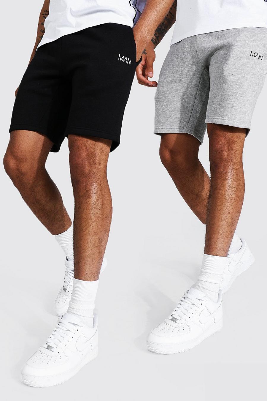 Multi mehrfarbig 2 Pack Man Mid Length Slim Jersey Shorts image number 1