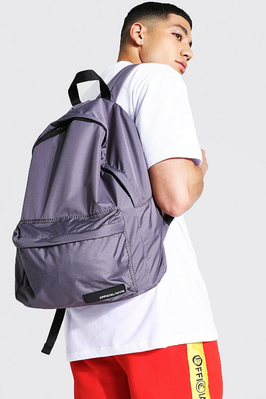 Charcoal gris Official Man Nylon Rucksack image number 1