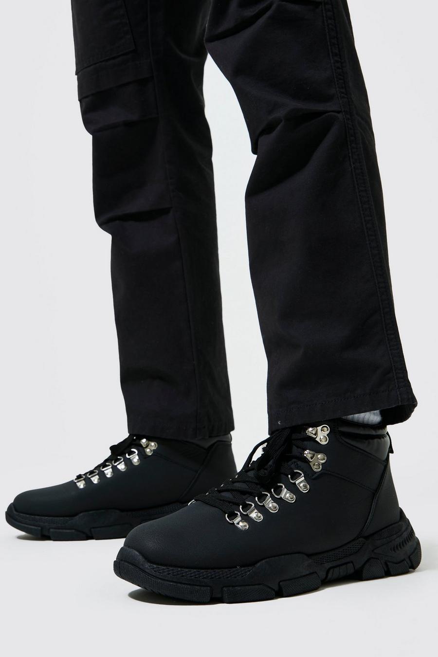 Black Chunky Hiker Boot image number 1