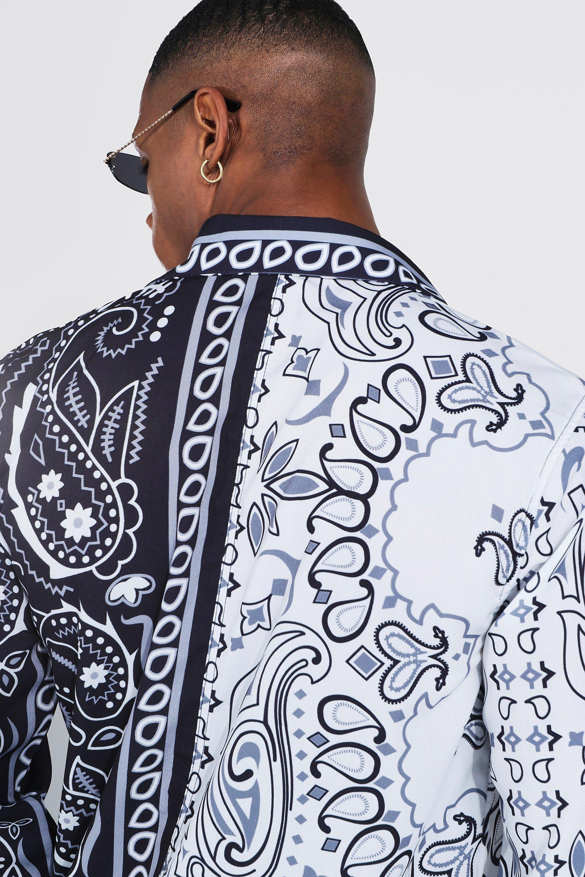 福袋 大丸 Long Sleeve Paisley Shirt And Swim Short Set | boohoo Clothing