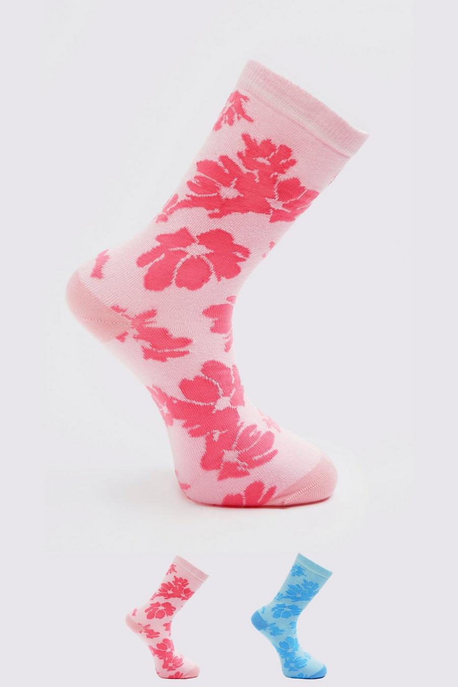 2er Pack florale Socken, Multi image number 1