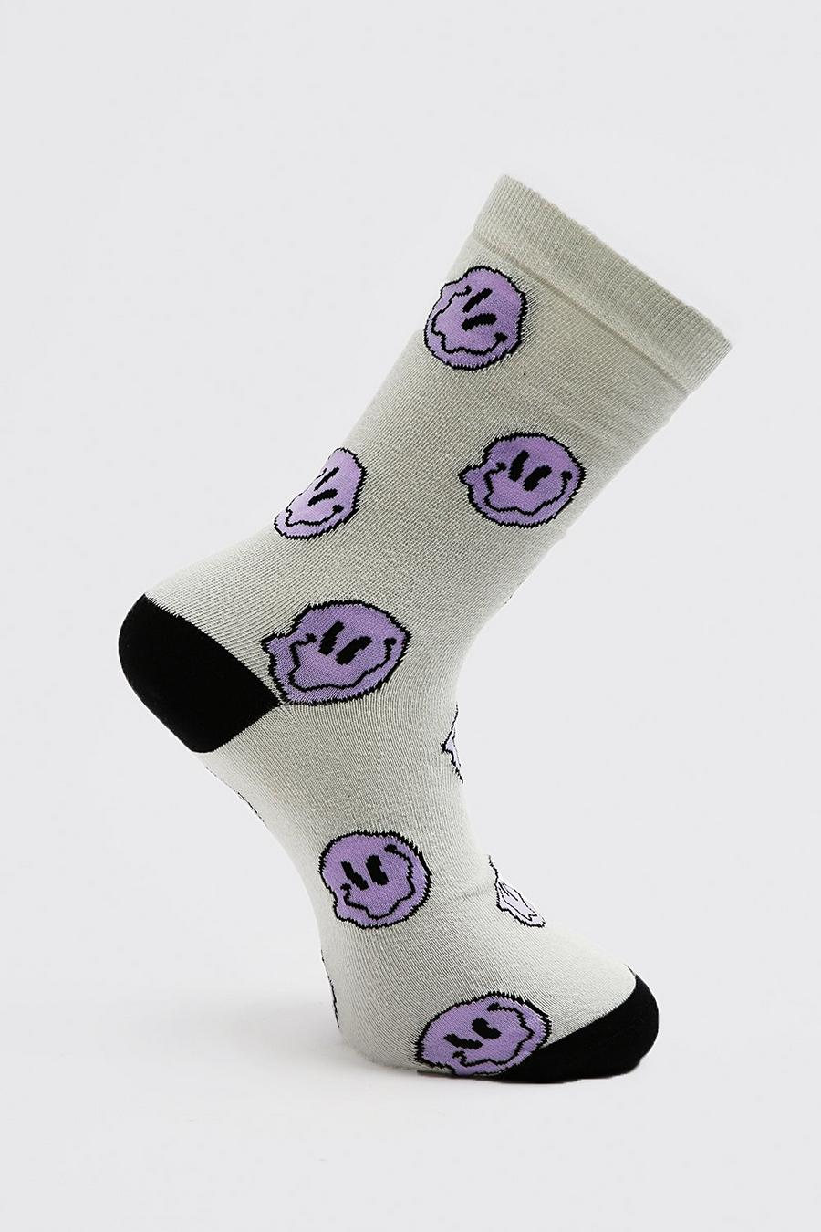 Purple Sokken Met Gezicht image number 1