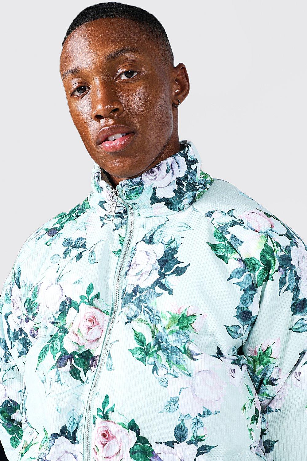 mens floral puffer jacket