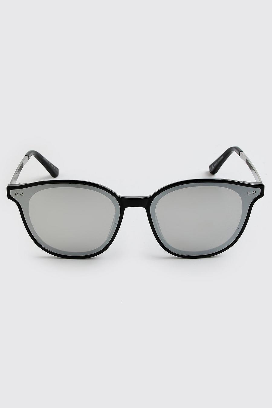 Gafas de sol con lentes superpuestas redondas, Negro image number 1