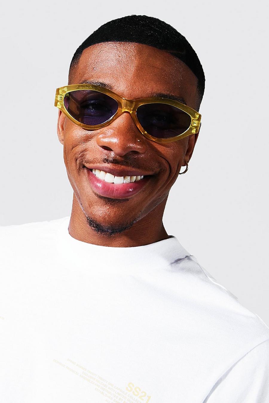 Yellow Angled Recycled Plastic Sunglasses image number 1