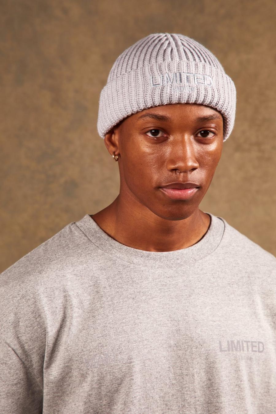 Grey marl gris Embroidered Limited Micro Beanie image number 1