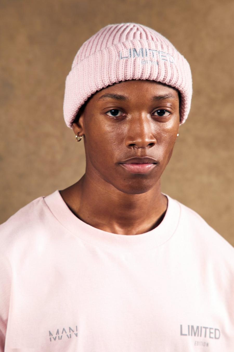 Pink rose Embroidered Limited Micro Beanie image number 1
