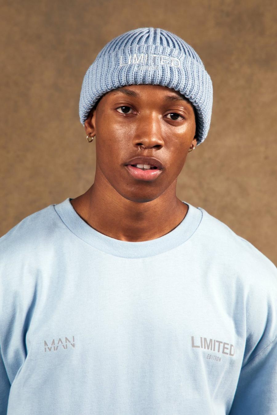 Blue bleu Embroidered Limited Micro Beanie image number 1