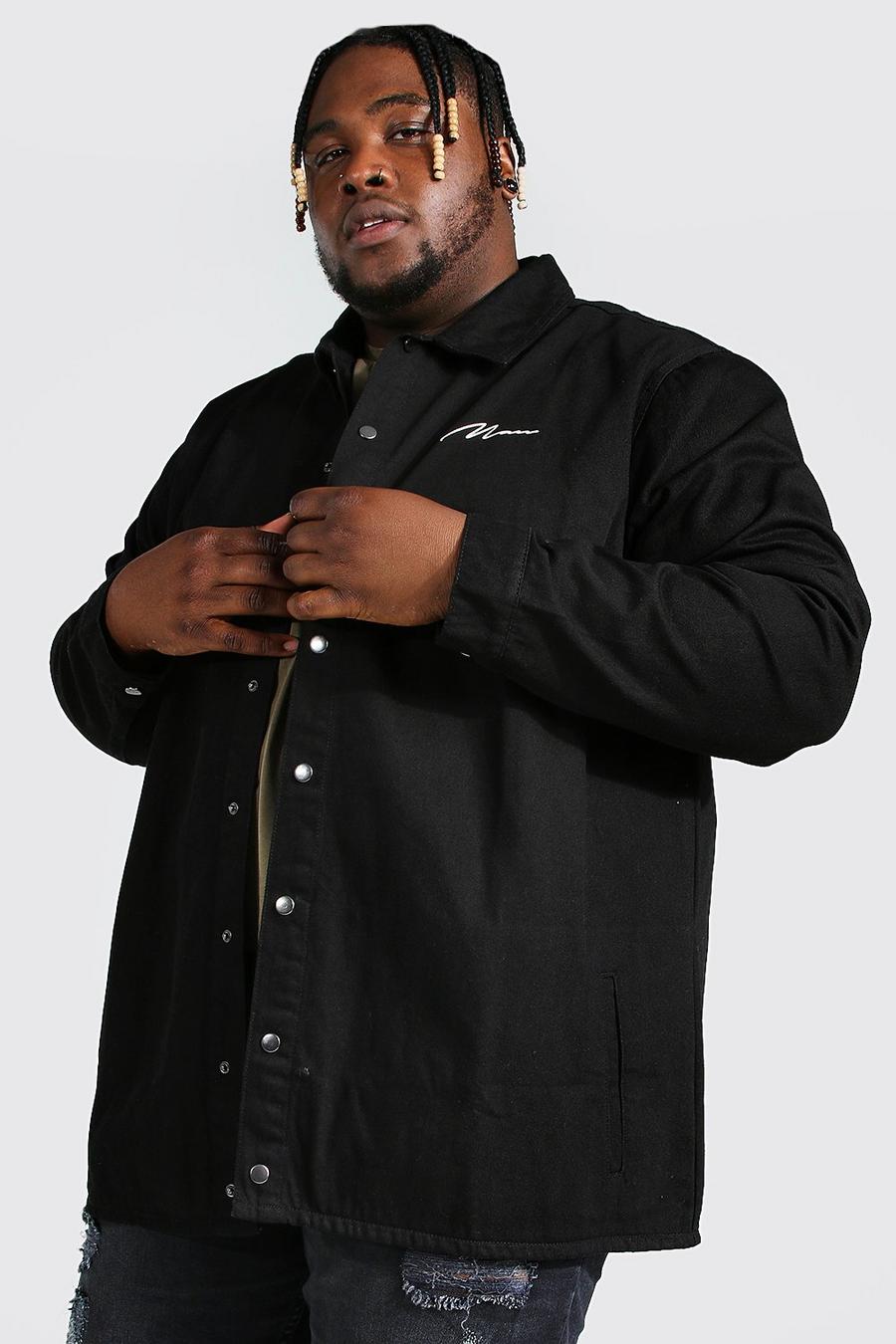 True black Plus - Lång skjortjacka i denim