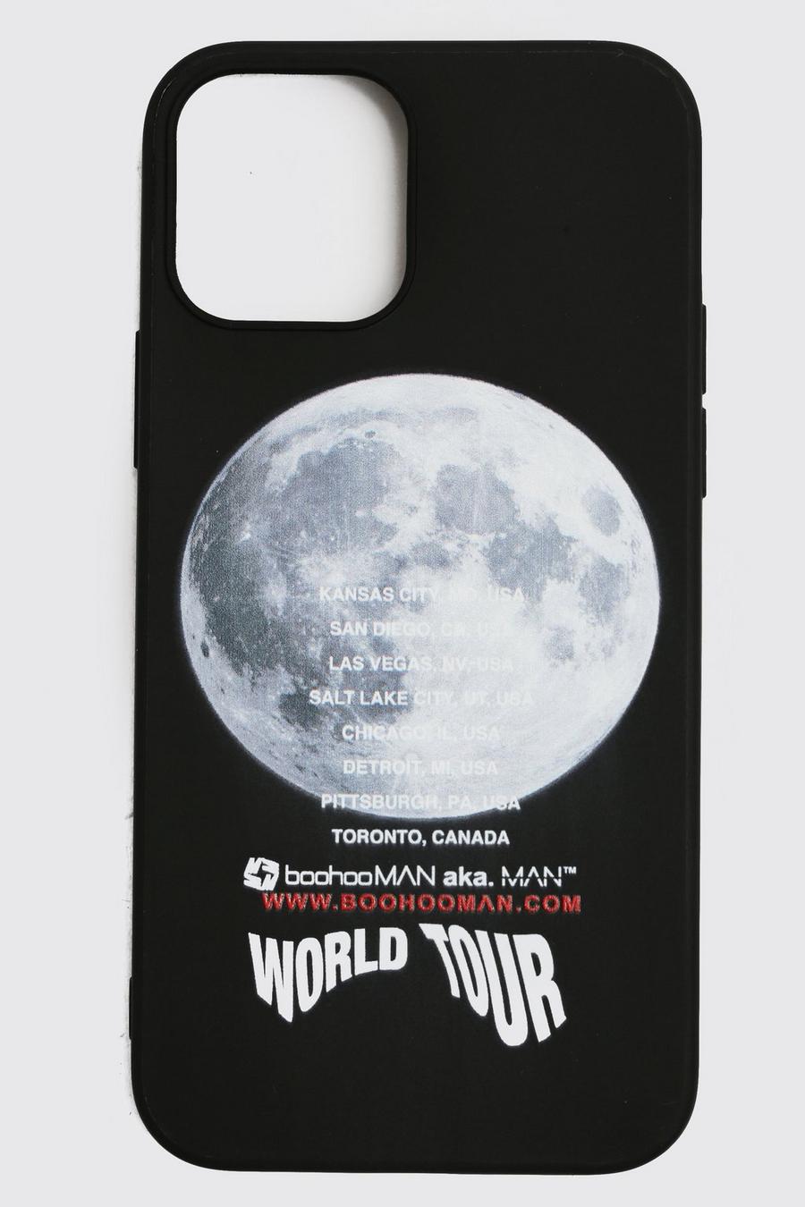 Black svart Man World Tour Graphic iPhone 12 Max Case image number 1