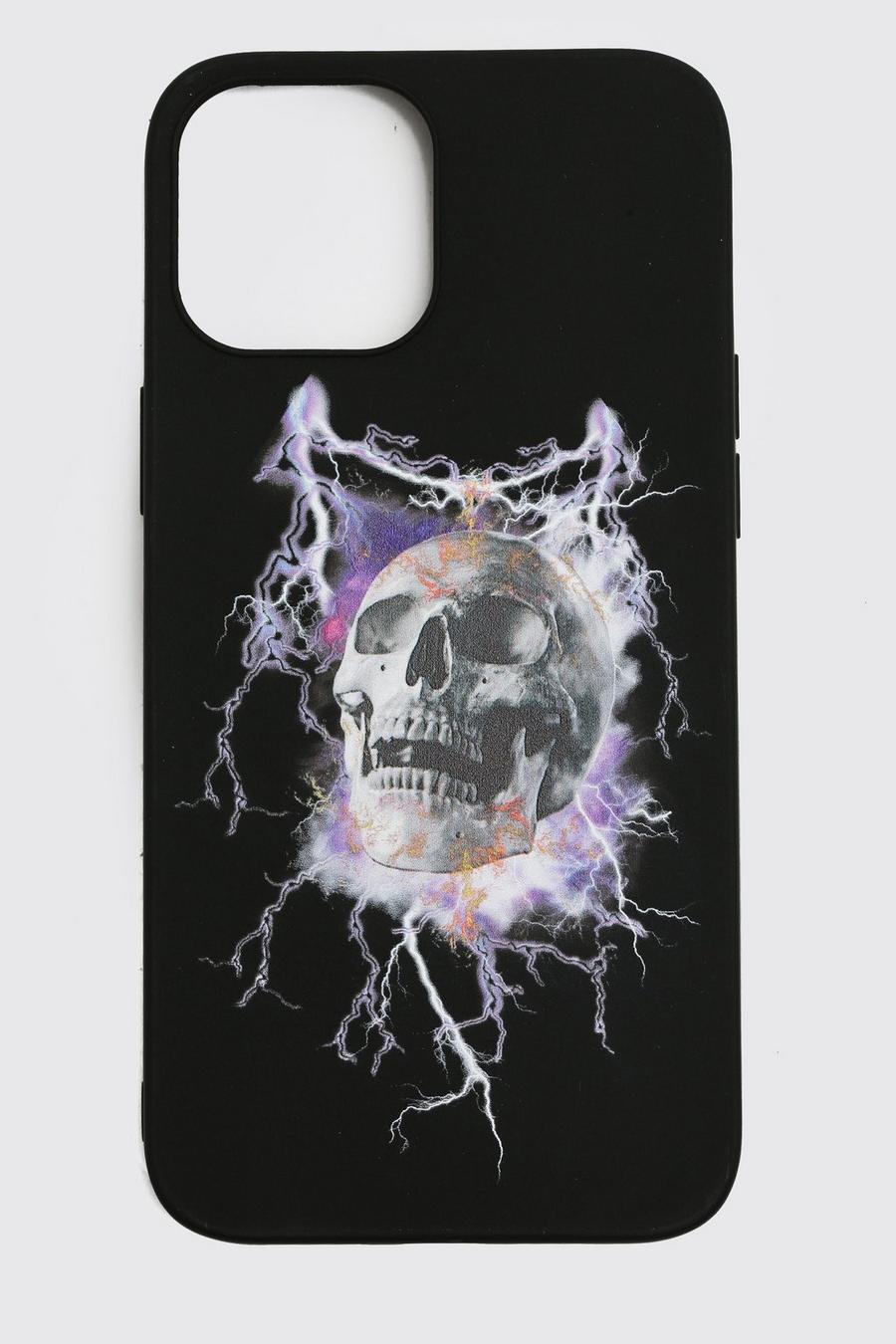 Black noir Man Skull Graphic iPhone 12 Max Case image number 1