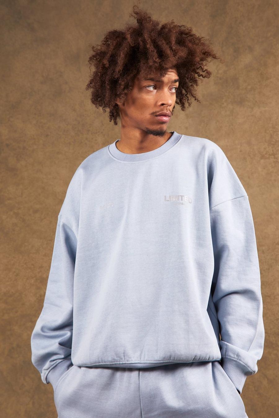 Blue Limited Oversize tjock sweatshirt image number 1