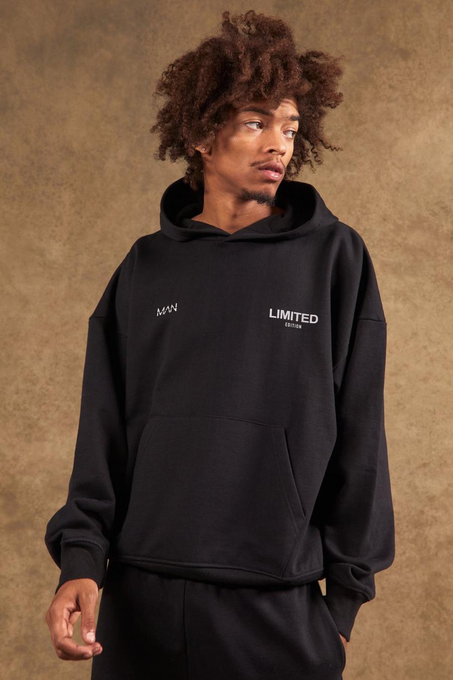Black Oversized Limited Heavyweight Hoodie image number 1