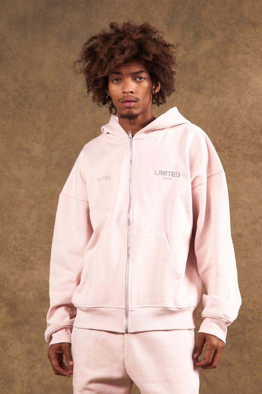 Light pink Limited Oversize tjock hoodie med dragkedja image number 1