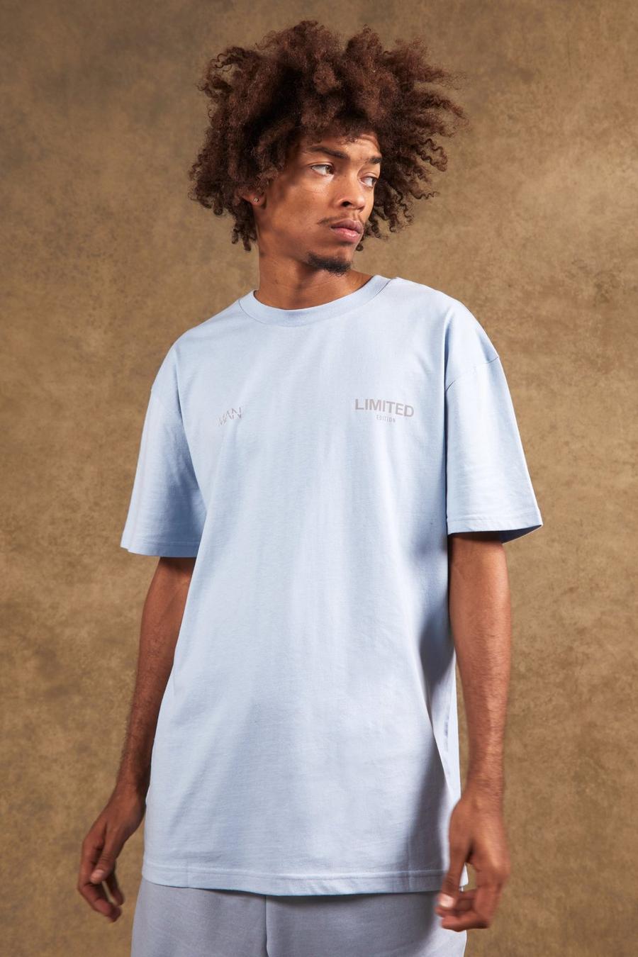 Blue bleu Oversized Dik Limited T-Shirt image number 1
