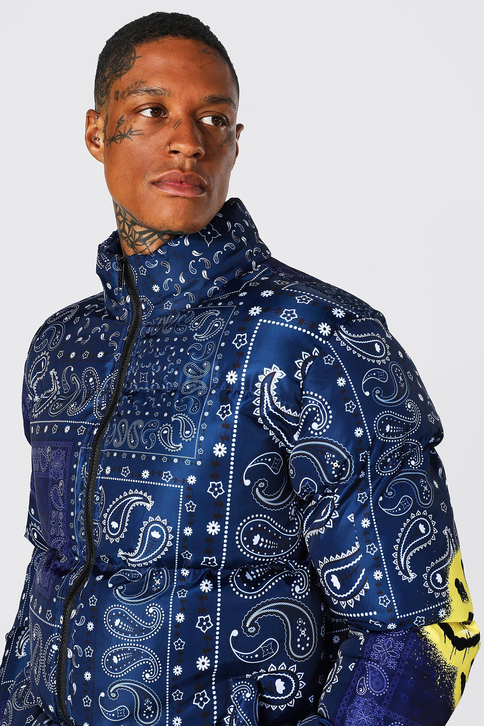 Blue bandana hot sale bubble coat