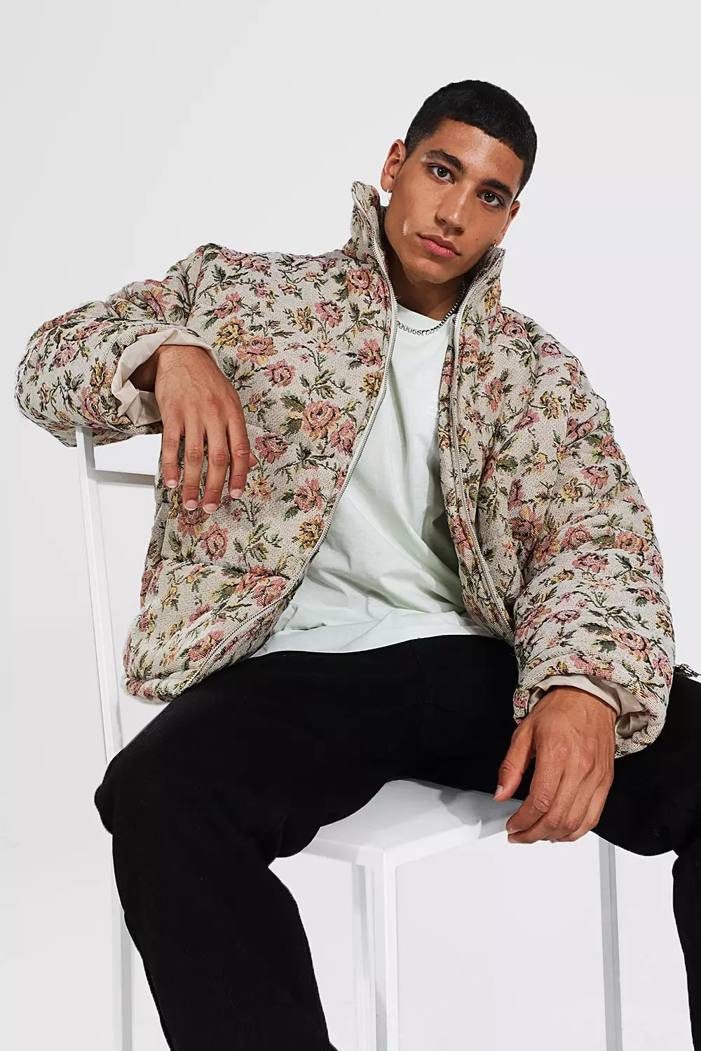 ASOS  ASOS DESIGN regular fit floral tapestry style shirt in