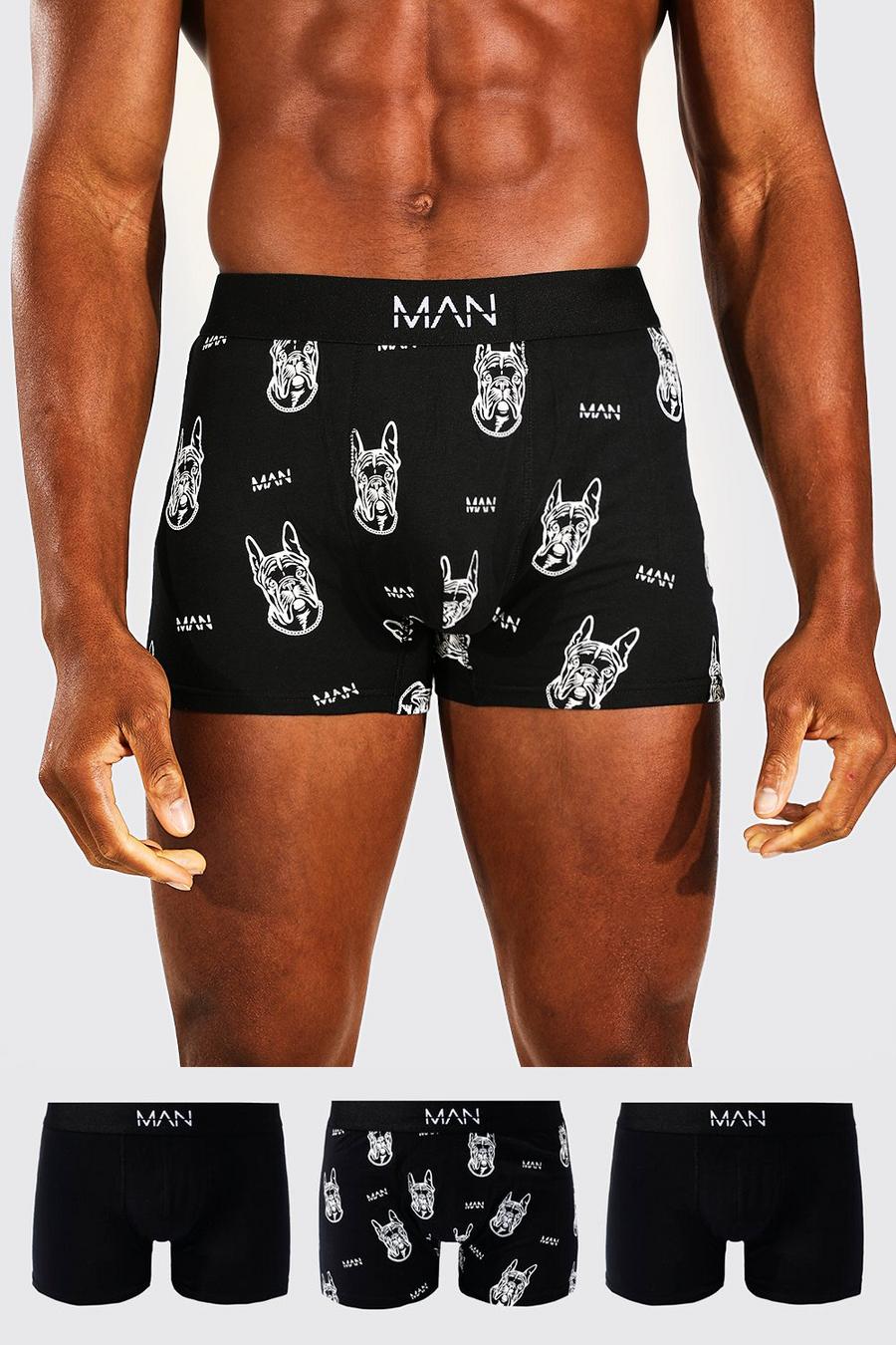 Black Man Dash Klassieke Bloemen Boxers (3 Stuks) image number 1