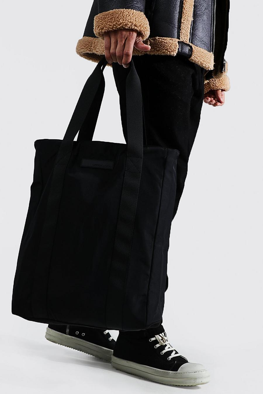 Black Gebleekte Nylon Tote Bag image number 1
