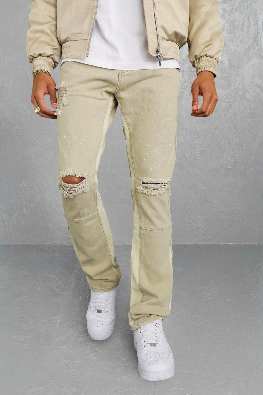 Stone Slim Fit Rigid Panel Insert Jeans image number 1