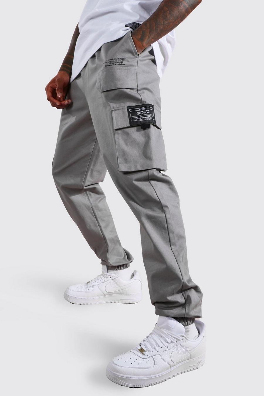 אפור מכנסי דגמ"ח בסגנון שימושי מקולקציית image number 1