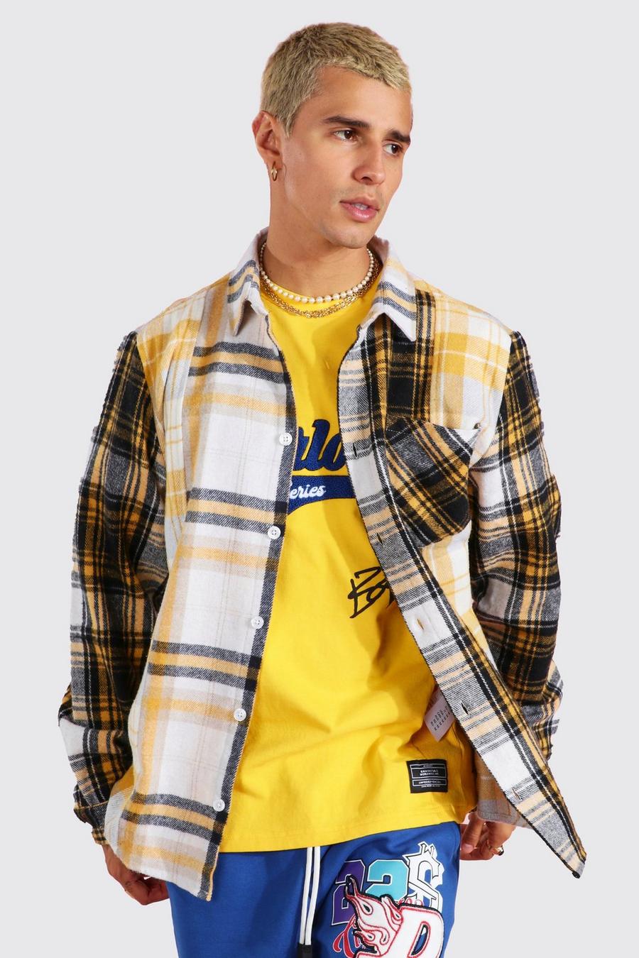 Yellow Multi Flannel Check Overshirt image number 1