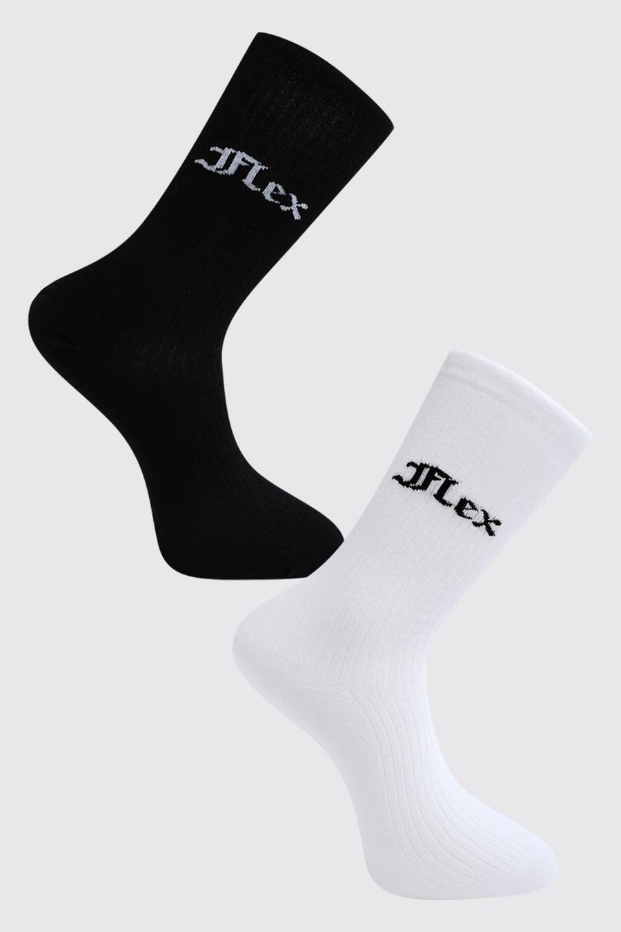 2er-Pack Socken mit Flex-Slogan, Multi image number 1