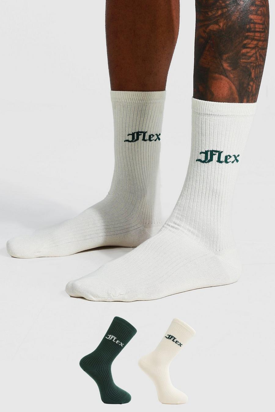 Pack de 2 calcetines con eslogan Flex, Multi multicolor image number 1