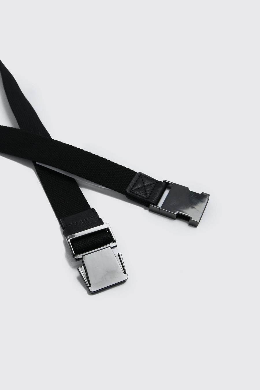 Cinturón utilitario de cincha con hebilla, Black nero image number 1