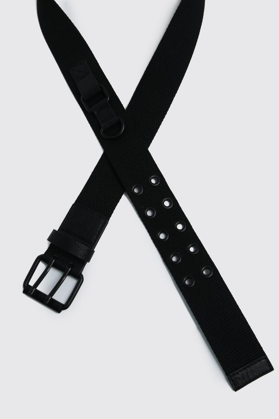 Black noir Utility Detail Webbing Belt image number 1