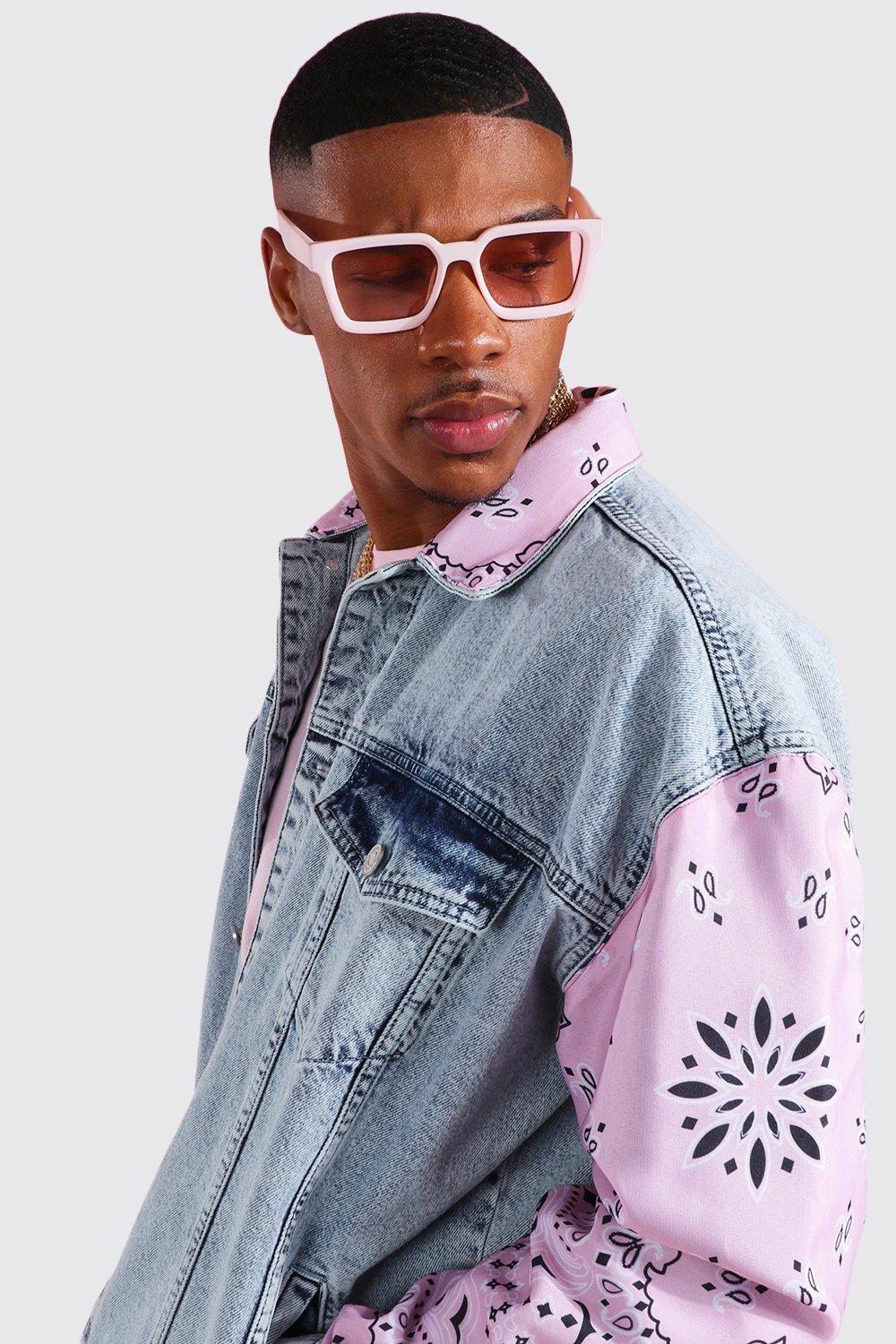 Male pink denim jacket best sale