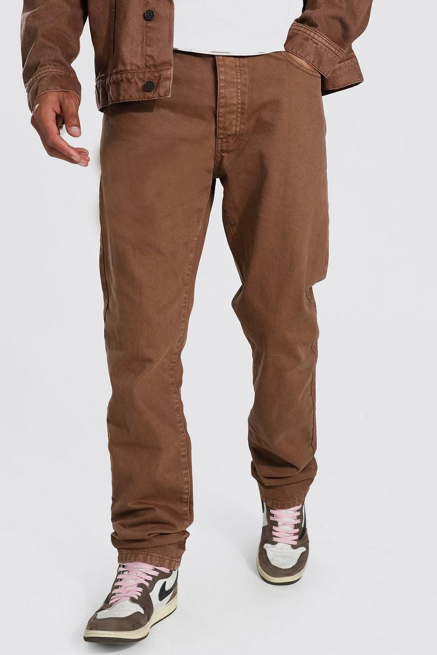 Tall Jeans mit geradem Bein, Chocolate brown image number 1