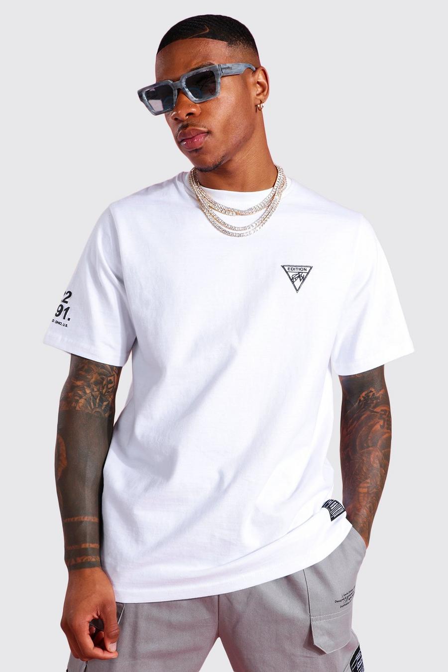 White Worldwide Applique T-Shirt image number 1