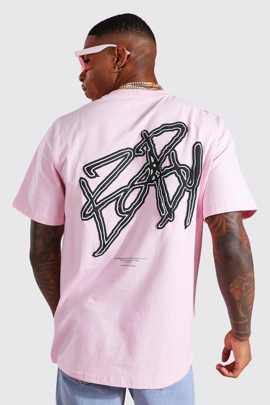 Pink T-Shirt Met Voor- En Rugopdruk image number 1