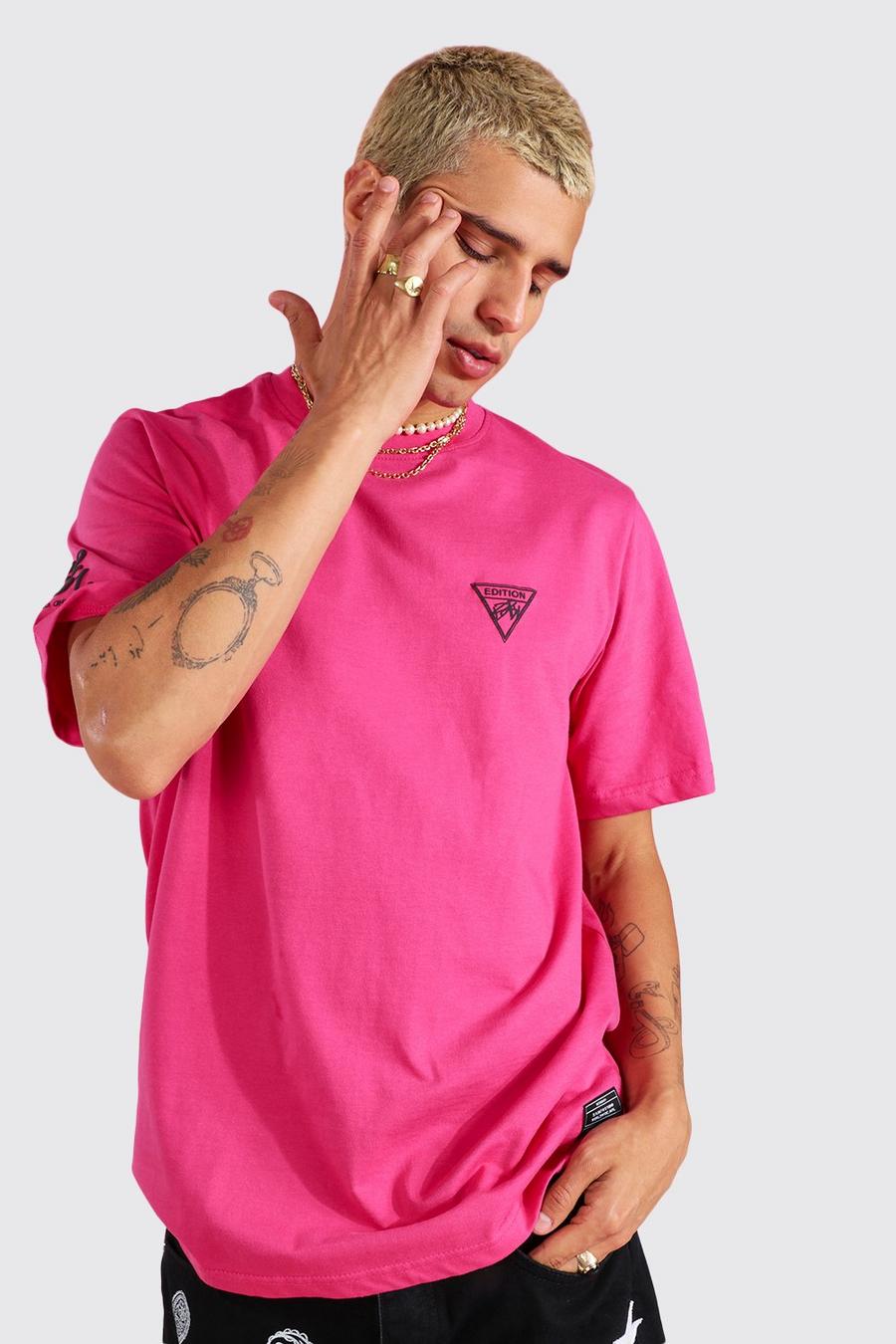 Camiseta con apliques Worldwide, Pink rosa image number 1