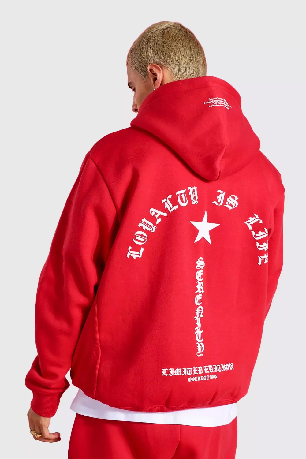 Red printed hoodie sale