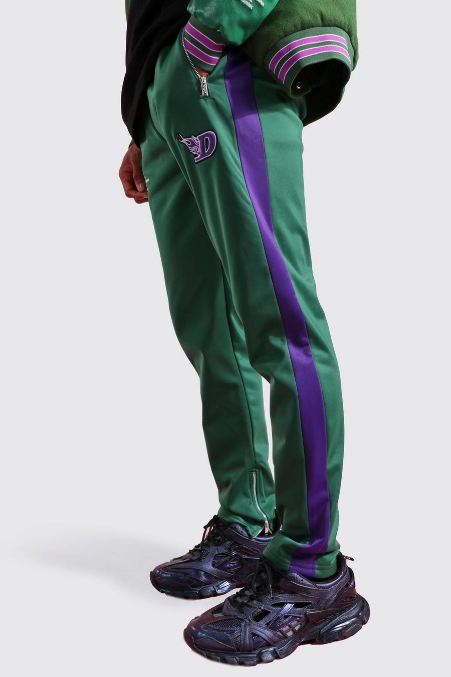 Green Skinny Tricot Jogger With Side Tape image number 1
