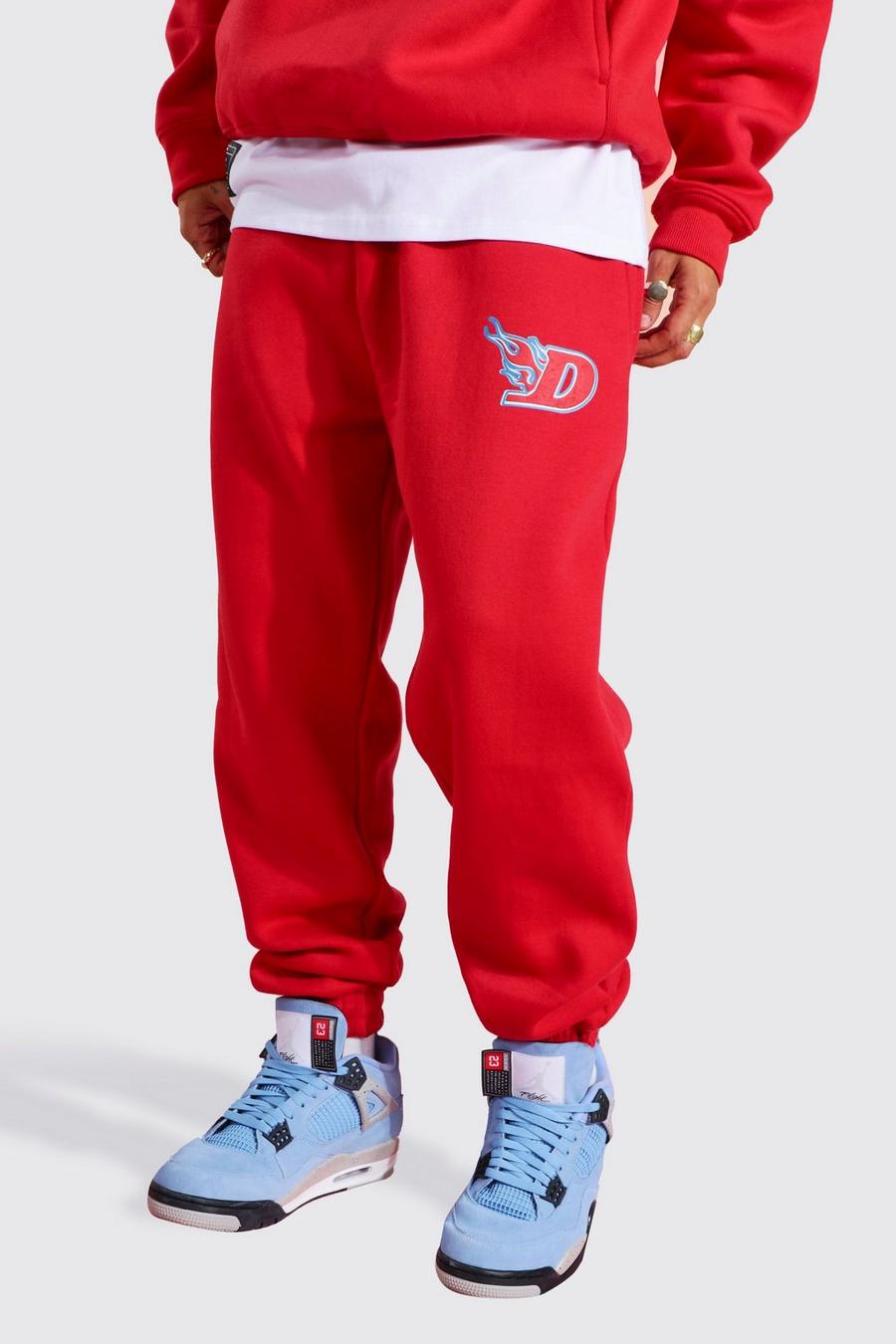 Pantalón deportivo Regular con estampado, Red image number 1
