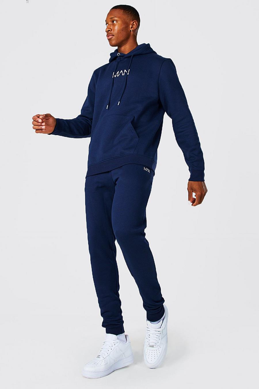 Navy Recycled Original Man Hooded Tracksuit image number 1
