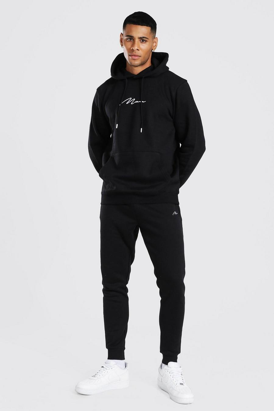 Black Recycled Man Signature Hooded Tracksuit image number 1